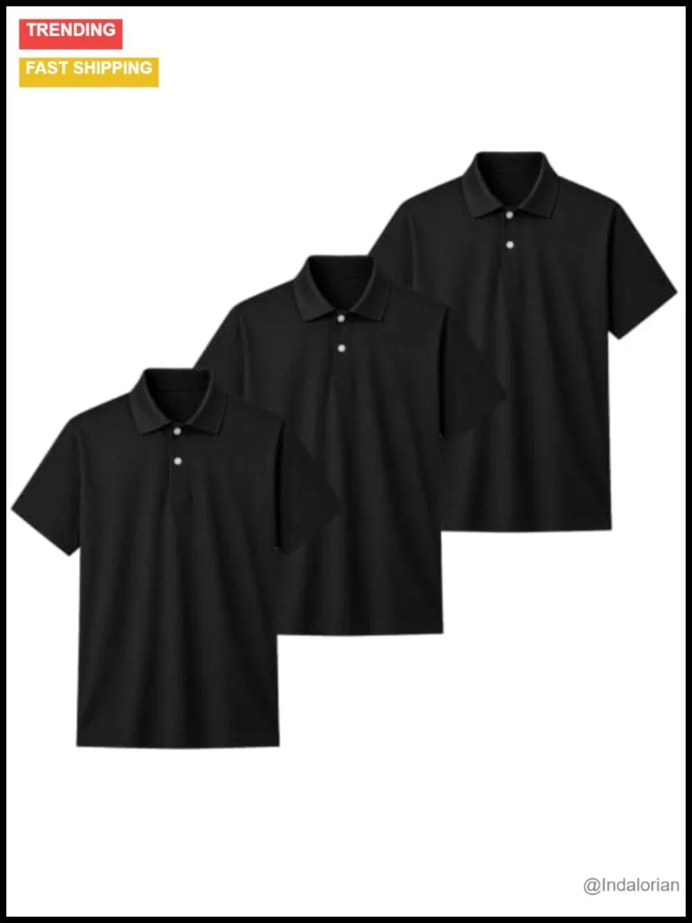 3 Pack Boys Polo Shirts - Quick Dry Mesh Short Sleeve Golf School Uniform Top